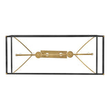 Langford Linear Lantern Pendant 40", Black and Satin Brass