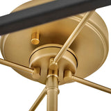 Langford Semi-Flush 13", Black and Satin Brass