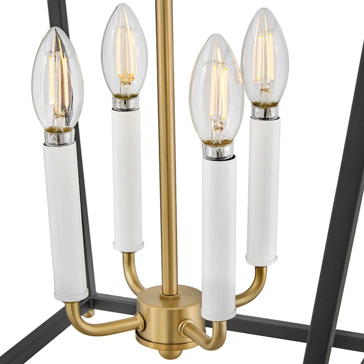 Langford Semi-Flush 13", Black and Satin Brass