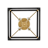 Langford Semi-Flush 13", Black and Satin Brass