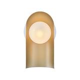 Kassidy Wall Sconce 10", White and Satin Brass