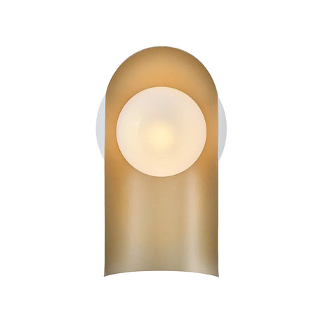Kassidy Wall Sconce 10", White and Satin Brass