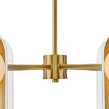 Kassidy 6 Light Chandelier 30", White and Satin Brass