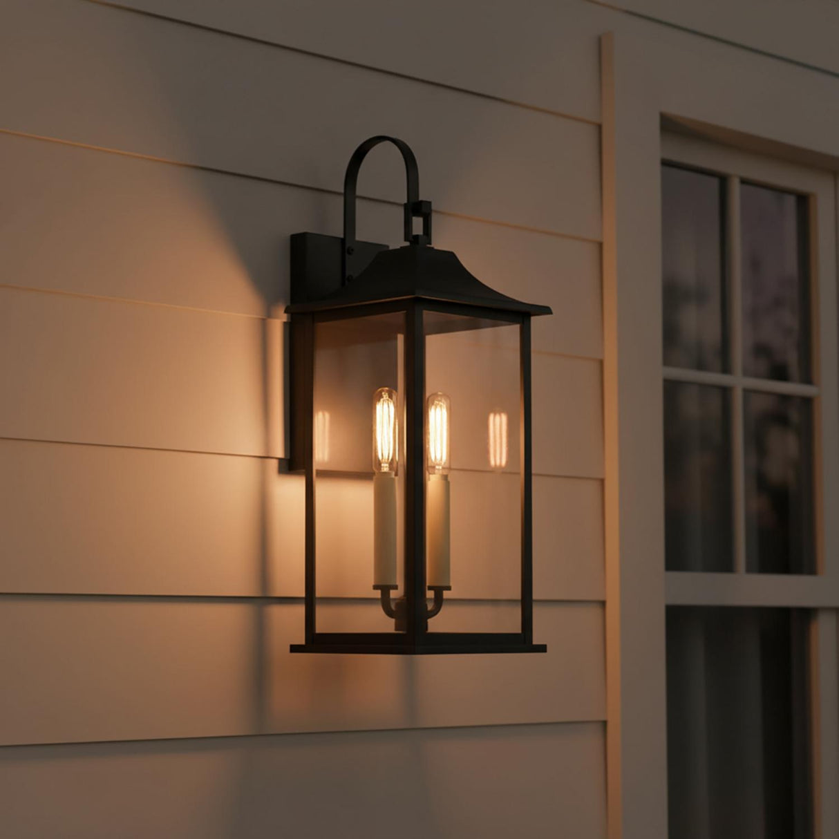 Lorraine Outdoor Wall Light, Medium 21" Black