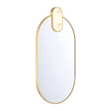 Palmer Medium LED Oval Mirror 21" x 39", Satin Brass and Alabaster