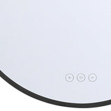 Palmer Medium LED Oval Mirror 21" x 39", Matte Black and Alabaster
