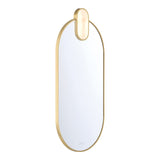 Palmer Large LED Oval Mirror 21" x 45", Satin Brass and Alabaster