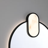 Palmer Medium LED Oval Mirror 21" x 39", Matte Black and Alabaster