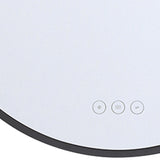 Palmer Large LED Oval Mirror 21" x 45", Matte Black and Alabaster