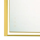 Albin Large LED Rectangular Mirror 30" x 42", Brushed Brass