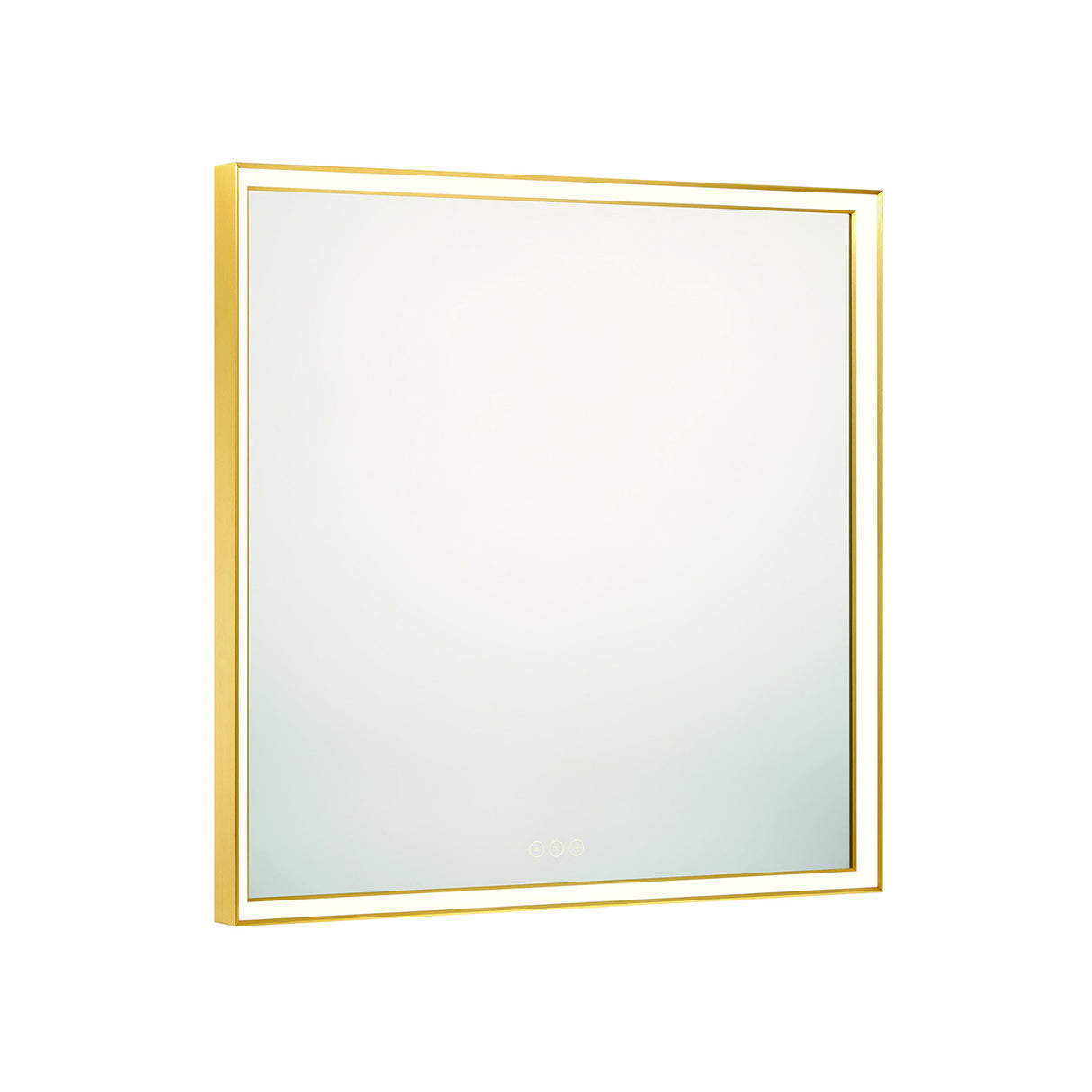 Albin Medium LED Square Mirror 32" x 32", Brushed Brass