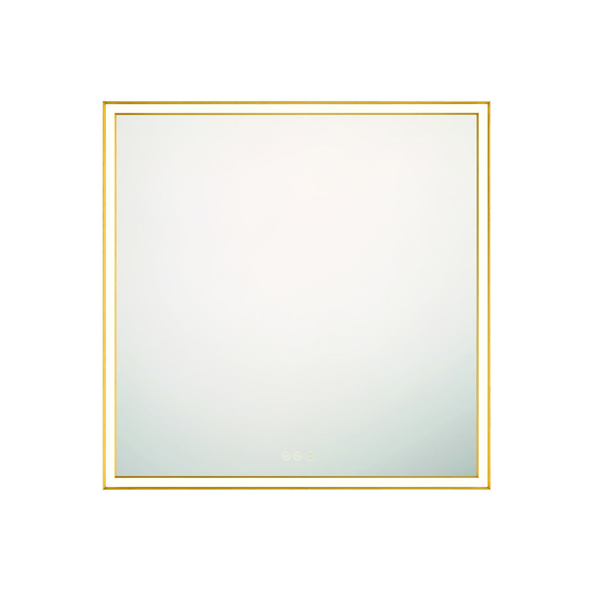 Albin Medium LED Square Mirror 32" x 32", Brushed Brass