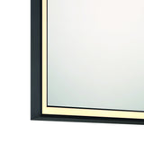 Albin Medium LED Square Mirror 32" x 32", Brushed Black