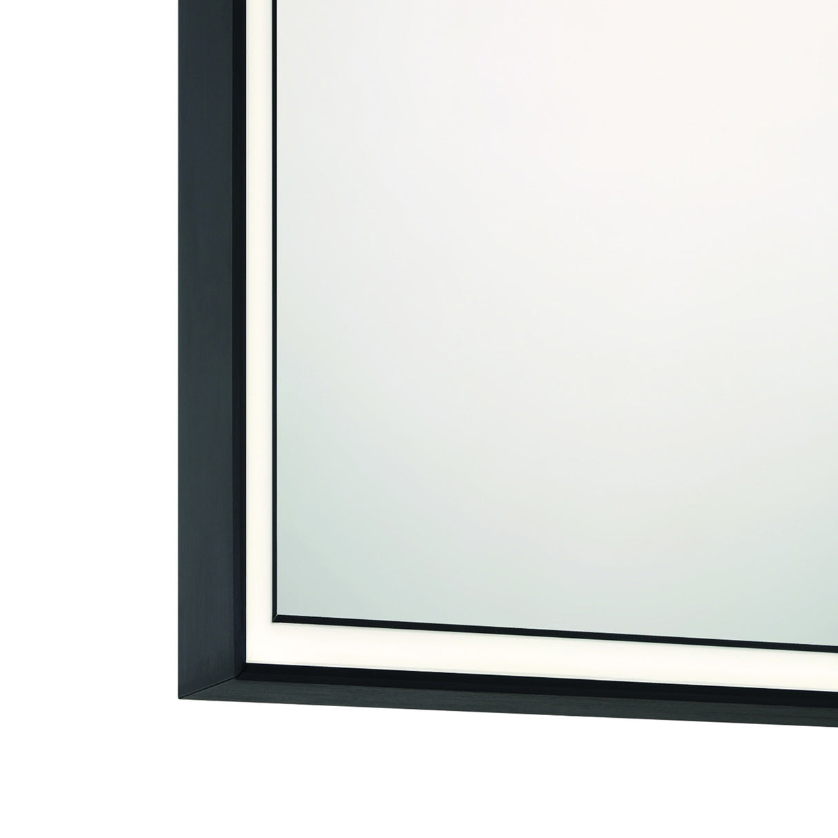 Albin Medium LED Square Mirror 32" x 32", Brushed Black