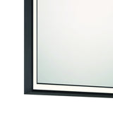 Albin Medium LED Square Mirror 32" x 32", Brushed Black