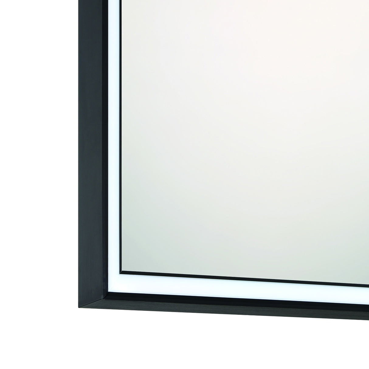 Albin Medium LED Square Mirror 32" x 32", Brushed Black
