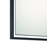 Albin Medium LED Square Mirror 32" x 32", Brushed Black