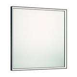 Albin Large LED Square Mirror 36" x 36", Brushed Black