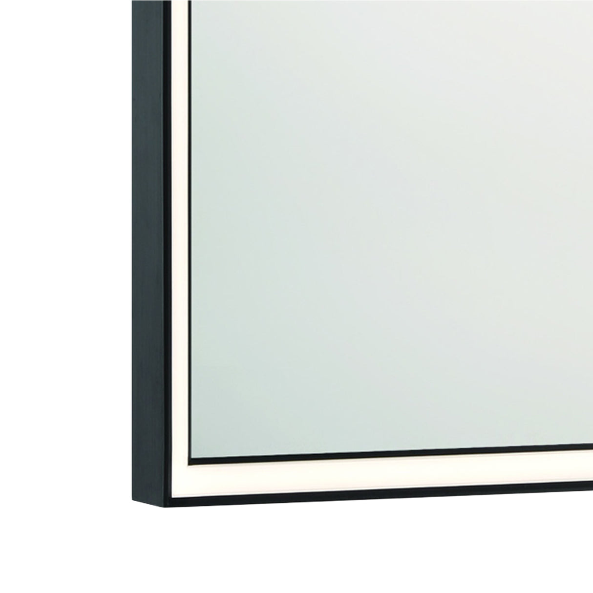 Albin Medium LED Square Mirror 32" x 32", Brushed Black