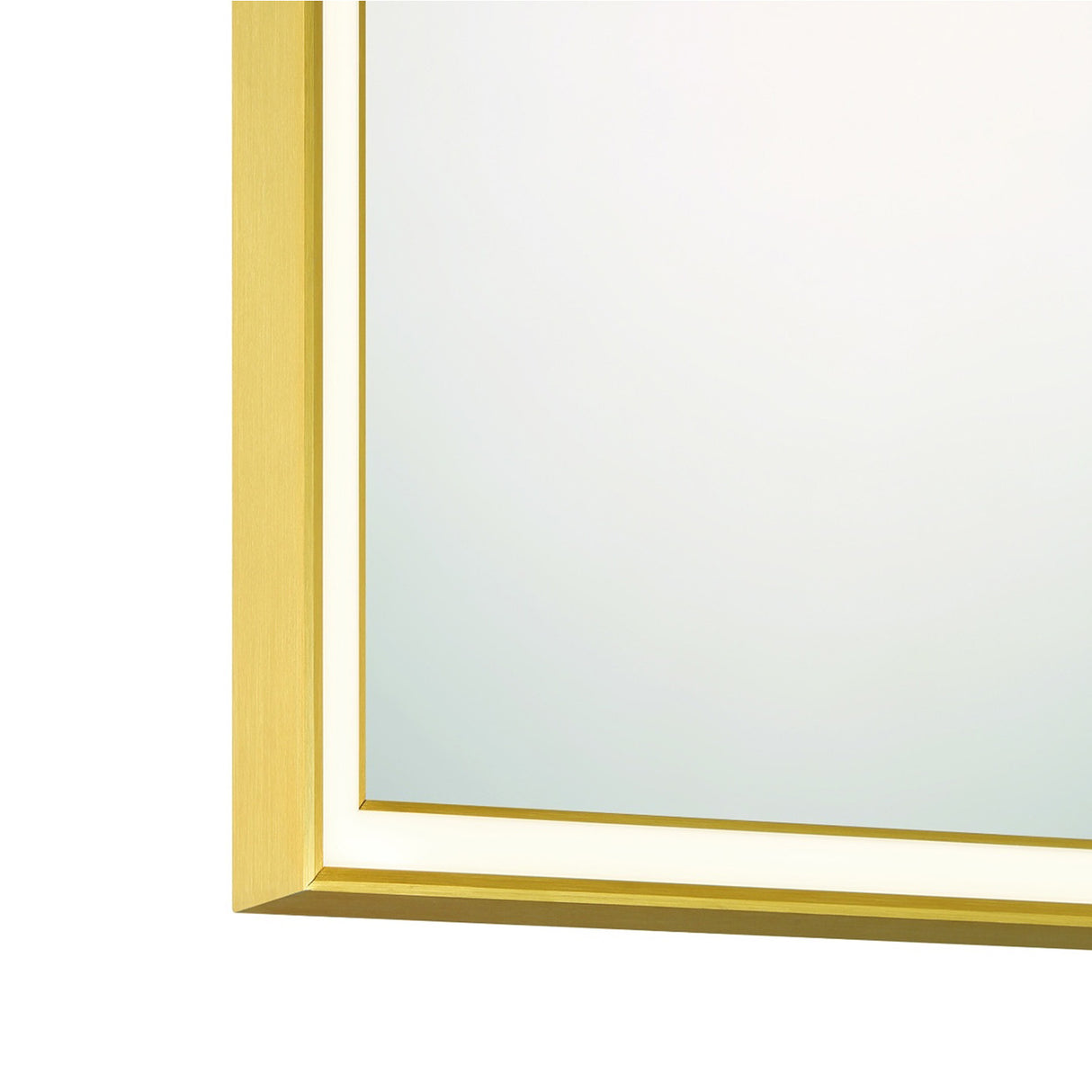 Albin Medium LED Square Mirror 32" x 32", Brushed Brass