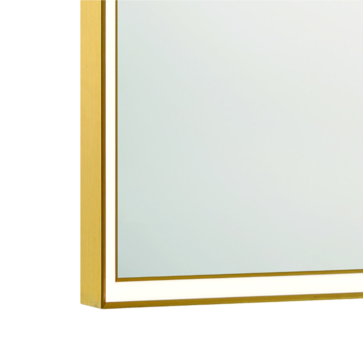 Albin Medium LED Square Mirror 32" x 32", Brushed Brass