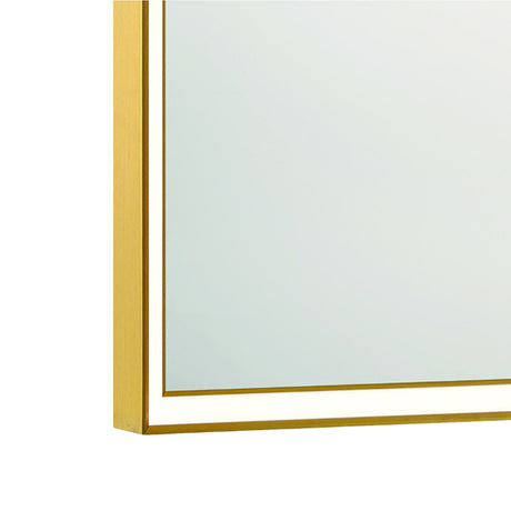 Albin Medium LED Square Mirror 32" x 32", Brushed Brass