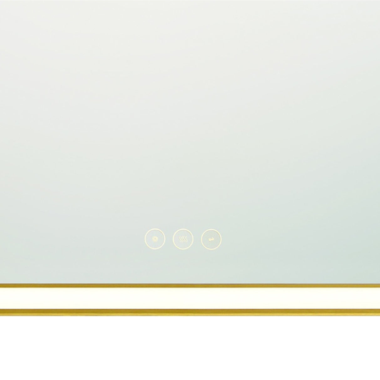 Albin Medium LED Square Mirror 32" x 32", Brushed Brass