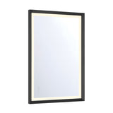 Norma Medium LED Rectangular Mirror 24" x 36", Brushed Black