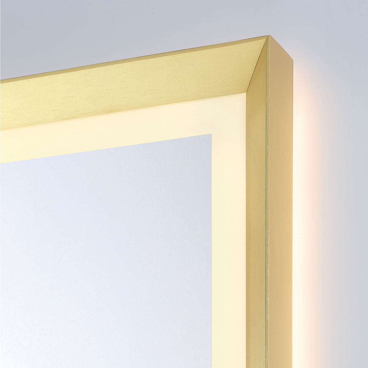 Norma Large LED Rectangular Mirror 30" x 42", Brushed Brass