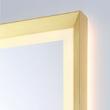 Norma Large LED Rectangular Mirror 30" x 42", Brushed Brass