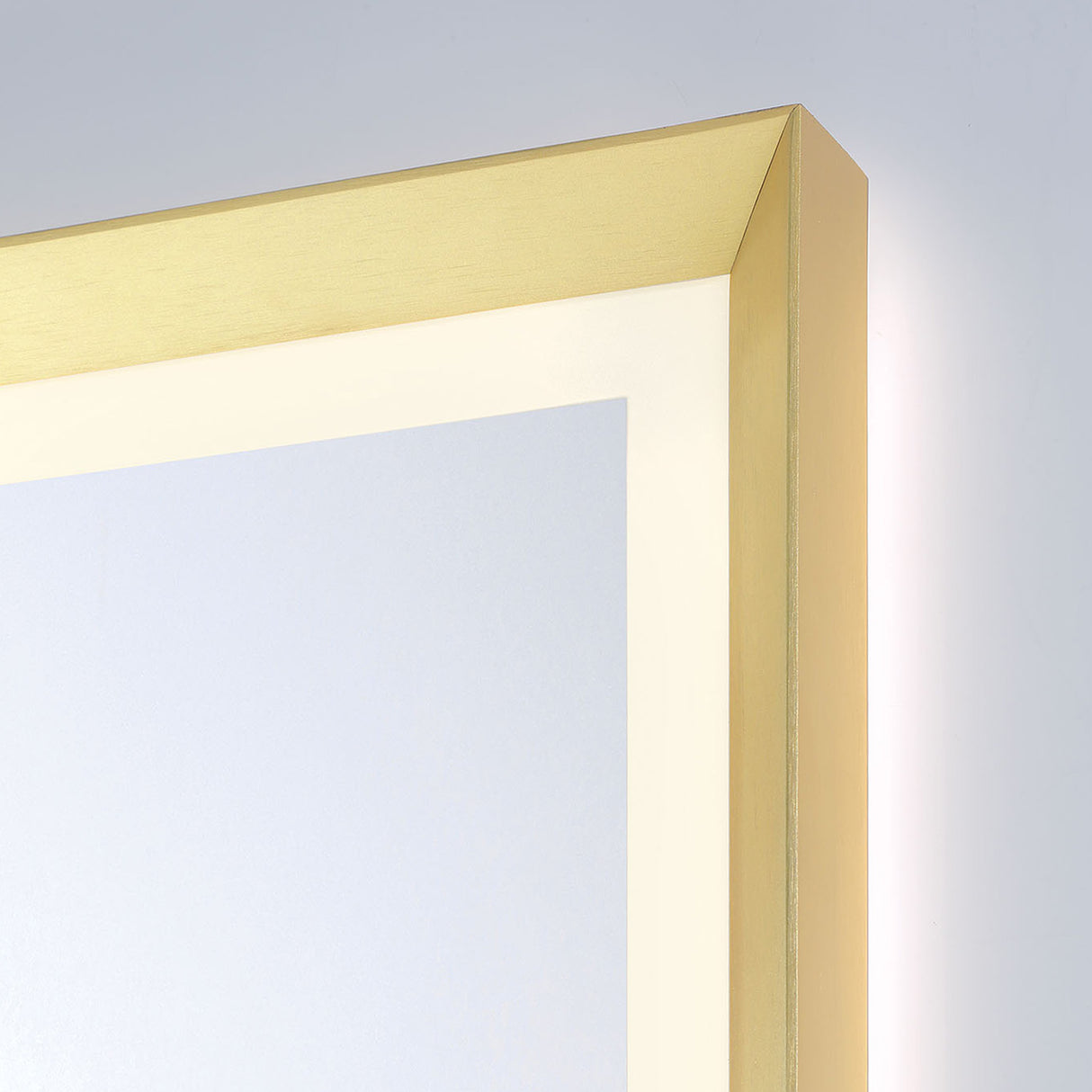 Norma Large LED Rectangular Mirror 30" x 42", Brushed Brass