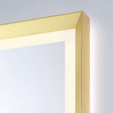 Norma Large LED Rectangular Mirror 30" x 42", Brushed Brass