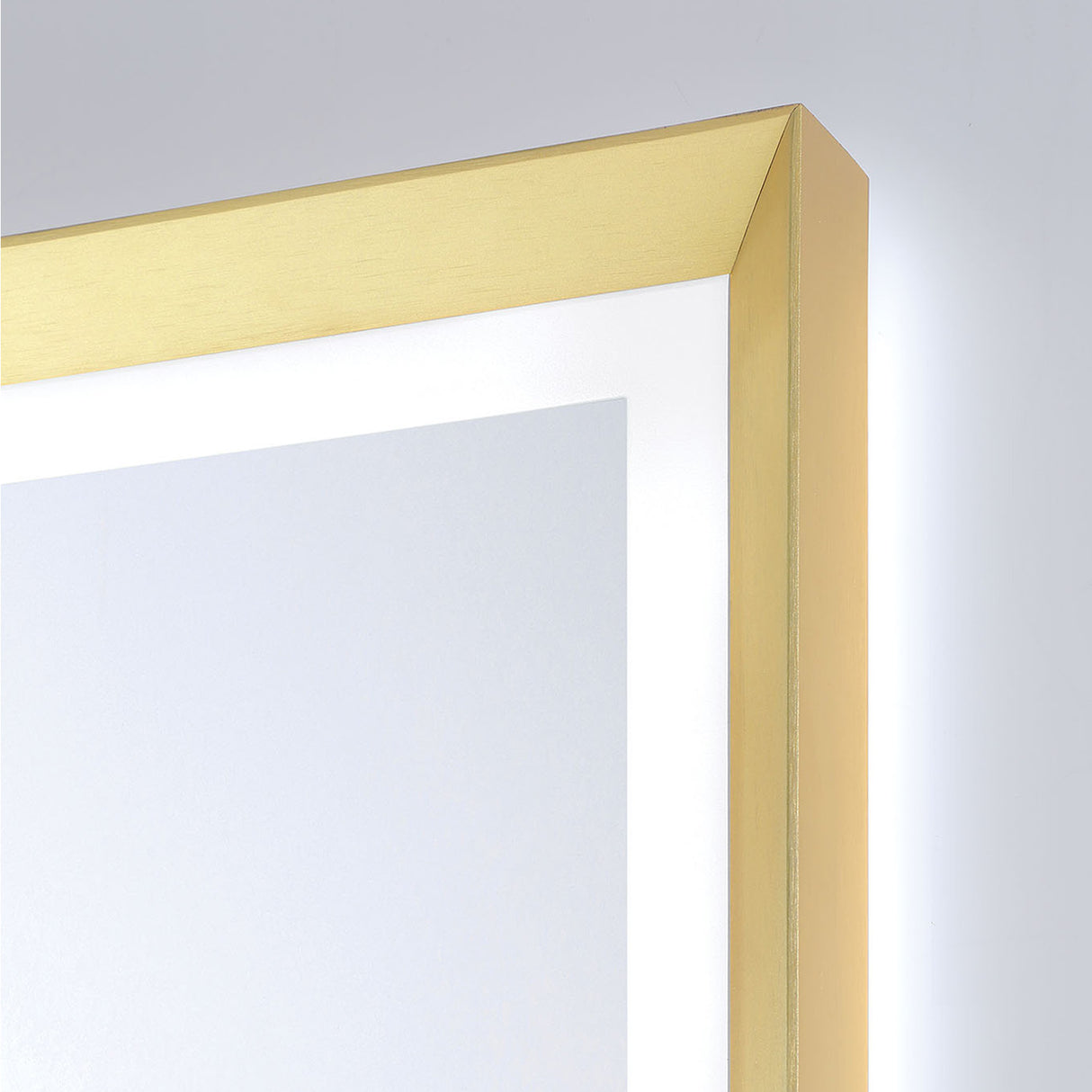 Norma Large LED Rectangular Mirror 30" x 42", Brushed Brass