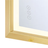 Norma Large LED Rectangular Mirror 30" x 42", Brushed Brass
