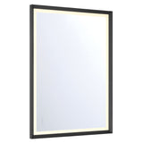 Norma Large LED Rectangular Mirror 30" x 42", Brushed Black