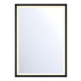 Norma Large LED Rectangular Mirror 30" x 42", Brushed Black