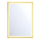 Norma Large LED Rectangular Mirror 30" x 42", Brushed Brass