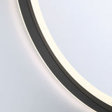 Norma Medium LED Round Mirror 32" x 32", Brushed Black