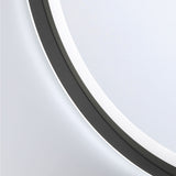 Norma Medium LED Round Mirror 32" x 32", Brushed Black