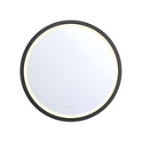 Norma Medium LED Round Mirror 32" x 32", Brushed Black