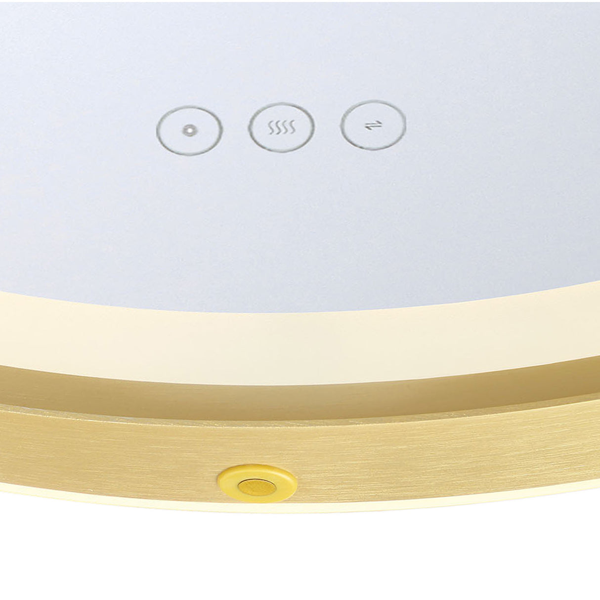 Norma Medium LED Round Mirror 32" x 32", Brushed Brass