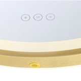 Norma Medium LED Round Mirror 32" x 32", Brushed Brass