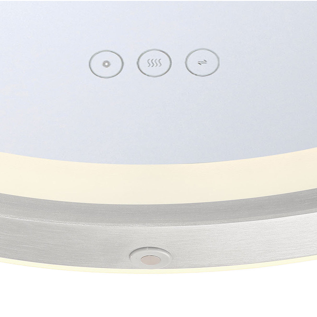 Norma Large LED Round Mirror 42" x 42", Brushed Nickel