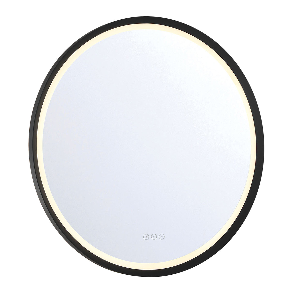 Norma Large LED Round Mirror 42" x 42", Brushed Black