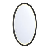 Norma Large LED Round Mirror 42" x 42", Brushed Black