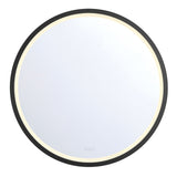 Norma Large LED Round Mirror 42" x 42", Brushed Black