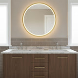 Norma Large LED Round Mirror 42" x 42", Brushed Brass