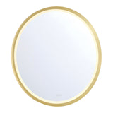 Norma Large LED Round Mirror 42" x 42", Brushed Brass