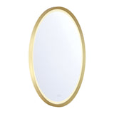 Norma Large LED Round Mirror 42" x 42", Brushed Brass