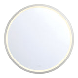 Norma Large LED Round Mirror 42" x 42", Brushed Nickel